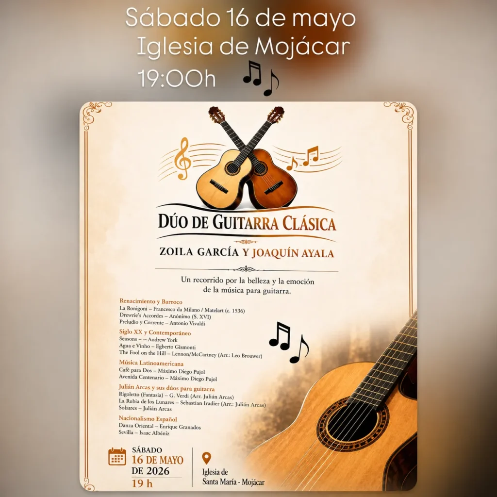 dúo de guitarra clásica Mojácar 2026