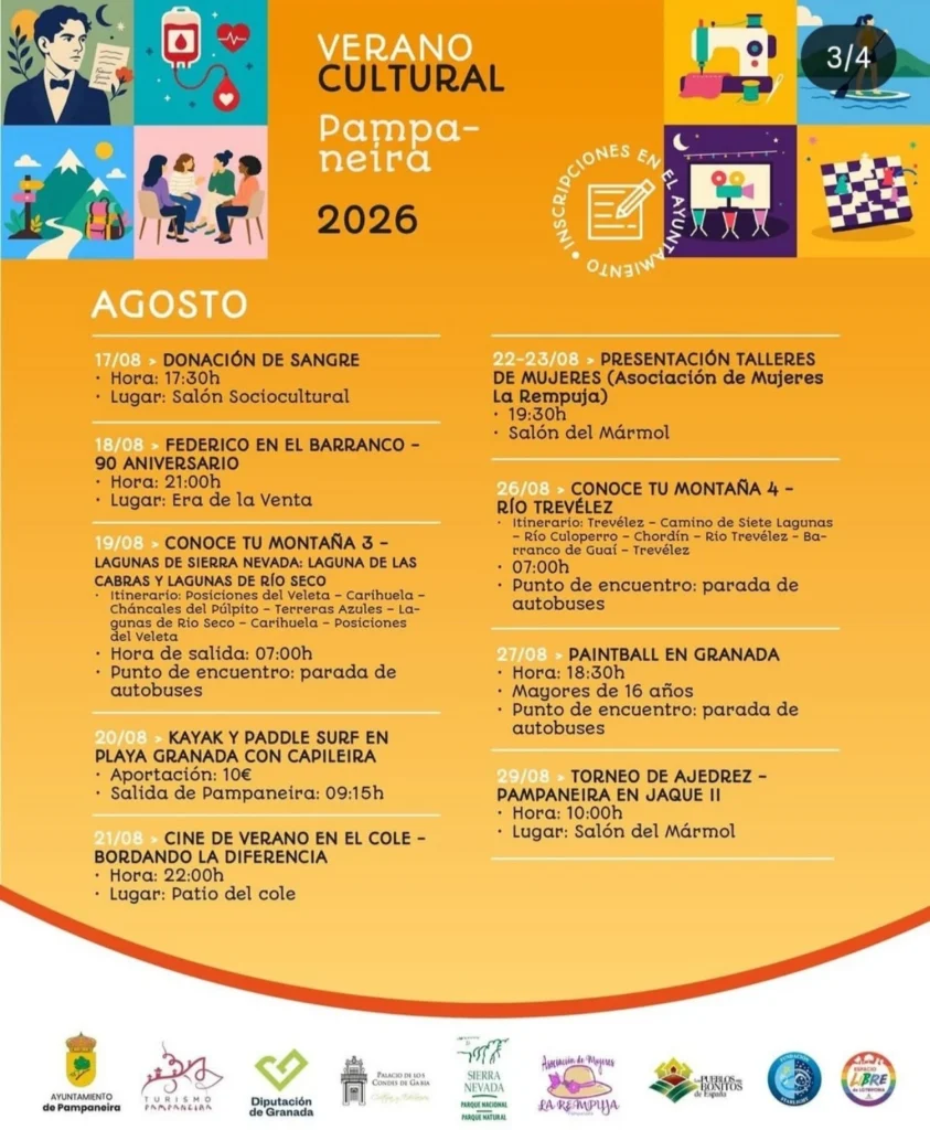 Verano Cultural Pampaneira 2026 Agosto 2