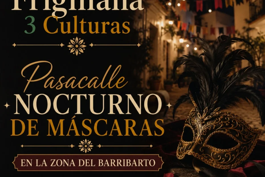 Pasacalle nocturno de máscaras Frigiliana 3 culturas 2026