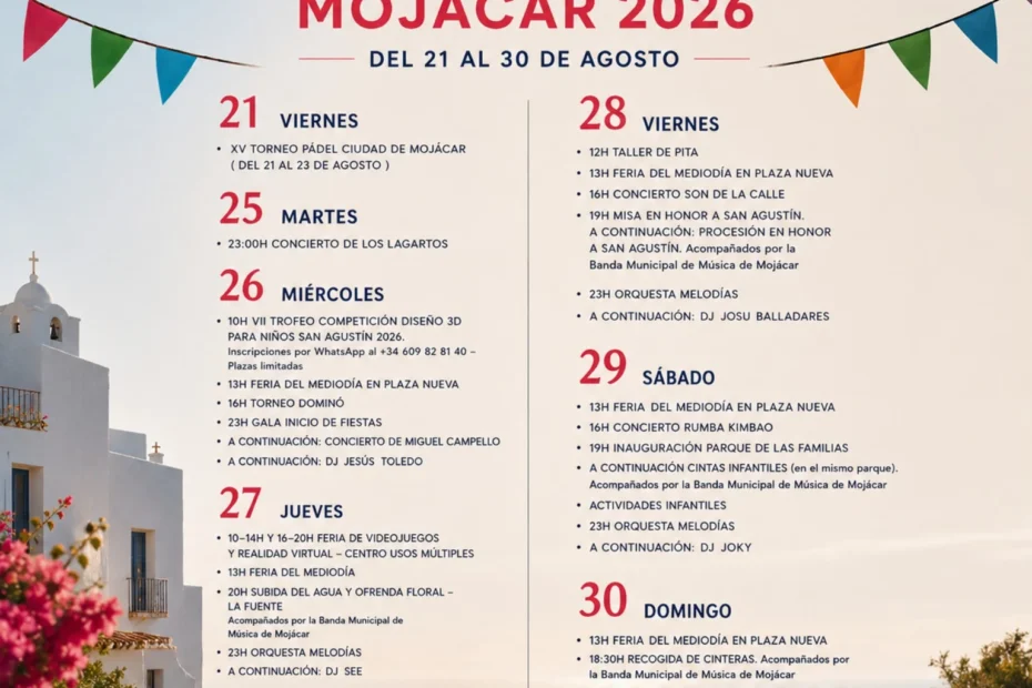 Fiestas de San Agustín Mojácar 2026
